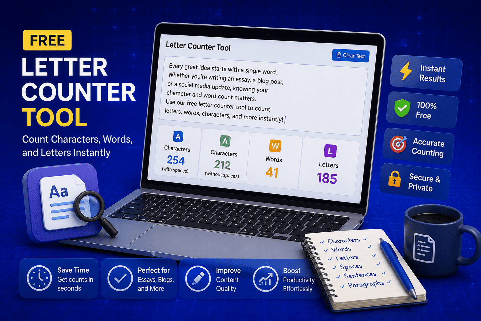 Free Letter Counter Tool: How to Count Characters, Words, and Letters Instantly