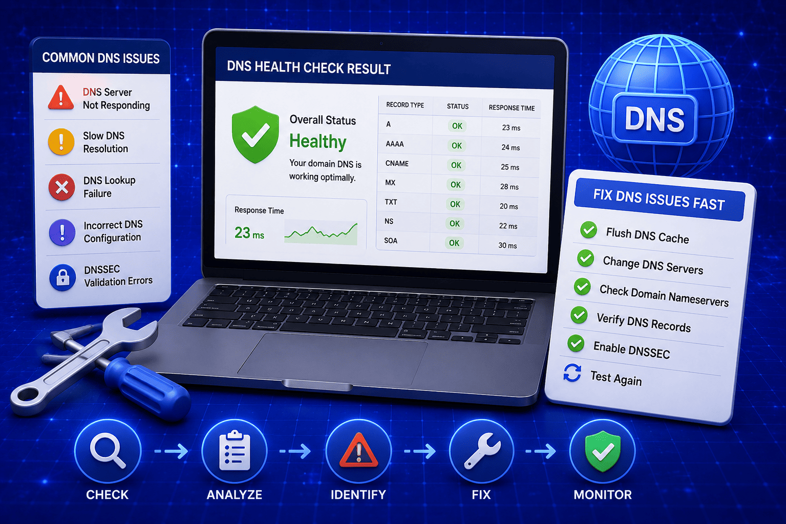 check domain dns health