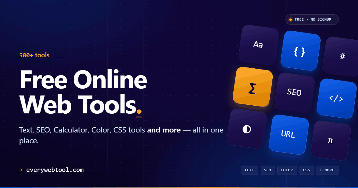 Web Utility Free Online Tools - 100+ Web Utilities for Developers & Marketers
